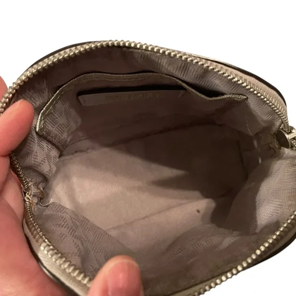 Michael Kors Silver Metallic Cosmetic Bag - Picture 5 of 5
